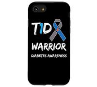 T1D Warrior Type 1 Diabetes Awareness Blue Ribbon Carcasa para iPhone SE (2020) / 7 / 8
