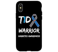 T1D Warrior Type 1 Diabetes Awareness Blue Ribbon Carcasa para iPhone X/XS