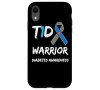 T1D Warrior Type 1 Diabetes Awareness Blue Ribbon Carcasa para iPhone XR
