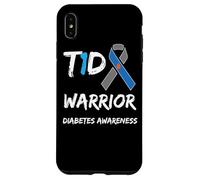 T1D Warrior Type 1 Diabetes Awareness Blue Ribbon Carcasa para iPhone XS Max