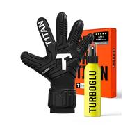 T1TAN Classic Black-out Guantes de Entrenamiento para porteros + Turboglu, Talla 8