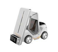 T20 5 in 1 Wireless Charging Stand,15W Fast Charging Station with Alarm and Ambient Light,for Phone,SmartWatch White