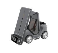 T20 5 in 1 Wireless Charging Stand,15W Fast Charging Station with Alarm and Ambient Light,for Phone,SmartWatch Grey