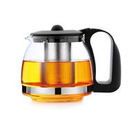 t24 Tetera de cristal con colador extraíble de acero inoxidable resistente al calor, filtro de té (1250 ml)
