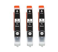 T2431-T2436 T2431 24XL Cartucho de Tinta, Compatible con Epson Expression XP55 XP750 XP760 XP850 XP860 XP950 XP960 XP970 XP-55 XP-750 XP-760(K 3PC)