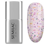 T27 Semilac - Esmalte de uñas UV Top No Wipe Matte Violet Galaxy 7 ml