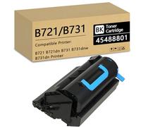 T2TONER Cartucho de tóner remanufacturado B721 (45488801) de repuesto para impresora OKI Laser B721 B721dn B731 B731dn