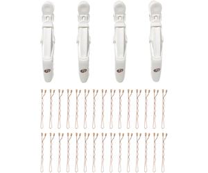 T3 - Clip Kit with 4 Alligator Clips and 30 Rose Gold Bobby Pins - Horquillas y pasadores 1 St.