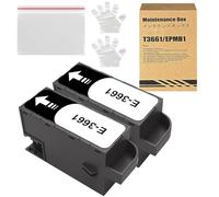 T3661 Caja de Mantenimiento de Tinta C13T366100 Compatible para Expression Photo XP-8500 XP-8505 XP-8600 XP 8605 XP-15000 Premium XP-6000 XP-6001 XP-6005 XP-6100 XP-6105 XP-970 Impresora (2-Packs)