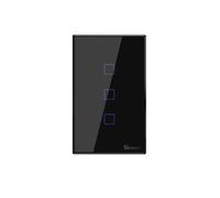 T3us3c - 3-gang wi-fi smart wall switch us - black