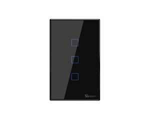 T3us3c - 3-gang wi-fi smart wall switch us - black