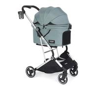 T4 PRO Pet Stroller Dog Cat Stroller for Small Medium Dogs Cats, 4 Wheels Travel Folding Carrier Waterproof Puppy Stroller with Pad, Canopy and Cup Holder, Green