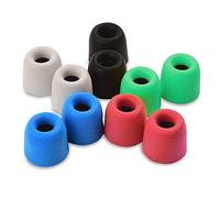 T400 5 Pares de Almohadillas de Espuma viscoelástica de 4,9 mm para Auriculares intrauditivos - Mayor Comodidad y Aislamiento acústico - Negro, Blanco, Verde, Rojo, Azul