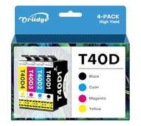 T40D - Cartuchos de tinta para Epson T40D1 T40D2 T40D3 T40D4 para SureColor SC-T2100 SC-T3100 SC-T3100M MFP SC-T3100N SC-T5100 SC-T5100M SC-T5100N SC-T510N (negro, Cyna, Magenta, Amarillo)
