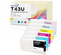 T43U1 T43U2 T43U3 T43U4 T43U5 T43U6 Cartucho de tinta para Epson T43U1 T43U2 T43U3 T43U4 T43U5 T43U6 con Epson SureLab D800 SL-D8600 (negro, amarillo, cian, magenta, magenta claro, cian claro)
