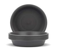 T4U Bandejas Redondas de plástico de 14 cm para Plantas suculentas para Contener goteos de Agua y Tierra (Gris Oscuro, Juego de 10)