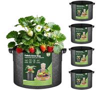 T4u Set de 5 37L, Bolsas de Cultivo para familias y Principiantes, Cultivar Tomates y Patatas sin complicaciones, Bolsas de Cultivo para Verduras para huerto doméstico, balcón o jardín