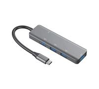 T508 5 in 1 USB C Hub, USB C Hub Adapter with 4 USB 30. Ports and PD Charging, Type C Multi Port Hub for Laptop Computer Mobile Phones, Aluminum Alloy Gray
