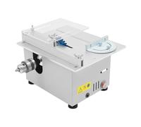 T6 Minisierra circular de mesa 110-240 V, enchufe de la UE, 96 W, 4000-9000 rpm, 7 posiciones, 0-29 mm, profundidad de corte y protección de ángulo de 0-180°, pies antideslizantes