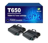 T650 T650A11E Cartuchos De Tóner Compatibles para Lexmark T650DN T650DTN T650N T652DN T652DTN T652N T654DN T654DTN X658DFE X658DME X658DTE X658DTF X658DTME XS658dfe MFP,T650A11E-2 Pack