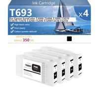 T6931 T6932 T6933 T6934 T6935 Cartucho de Tóner de alta Capacidad de Repuesto para Epson SureColor T3000 T5000 T7000 T3070 T5070 T7070 T3200 T5200 Impresoras, Impresión de alta definición, 350 ML,Blac