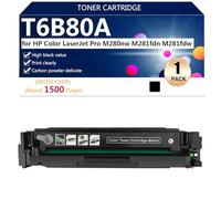T6B80A Cartuchos de Tóner para HP Color LaserJet Pro M280nw M281fdn M281fdw Impresoras, para Escuelas, Hospitales y Bancos, 1500 Páginas,Black-1 Pack