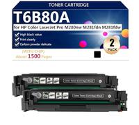 T6B80A Cartuchos de Tóner para HP Color LaserJet Pro M280nw M281fdn M281fdw Impresoras, para Escuelas, Hospitales y Bancos, 1500 Páginas,Black-2 Pack