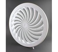 T87 - Rejilla de ventilación anti insectos, 315 mm de diámetro, con cierre, entrada de aire regulable, diseño redondo, color blanco