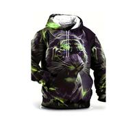 (T9-0809--05-S)Sudadera informal de moda para hombre, sudadera con capucha con estampado de tigre 3D