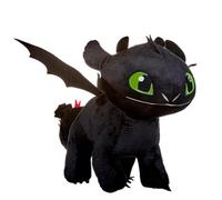 TA&MA Dragón fácil para entrenar cometas - Dragón nocturno negro inspirado en el diente sin diente - Peluche y peluche - Varios modelos y tamaños - Peluche suave para niños y fans (patas de 25 cm)
