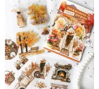 Ta Merry 20 hojas de Scrapbooking Pegatinas Scrapbooking Accesorios Bullet Journal Sticker Aesthetic Sticker para diario, álbum DIY (Travel Series1)