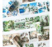 Ta Merry Scrapbook Accesorios Washi Tape Stickers,3 Rolls Travel Journal Tapes,Scrapbooking Aufkleber for Bask Journaling Zubehör,Bullet Journal Sticker,Photo Album,Mobile Phones(Embrace World 2)