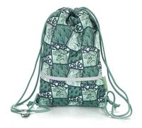 TA Trend Atelier Bolsa de gimnasia infantil en poliéster reciclado - repelente al agua, sin PFC, con tiras reflectantes y correa de pecho (Dinosaurio-Verde)