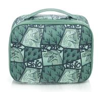 TA Trend Atelier bolsa térmica infantil, bolsa de almuerzo, mini bolsa isotérmica para cosméticos, medicamentos, tentempiés - sostenible (Verde - Dino 2, 24 x 17 x 8 cm)