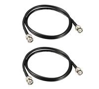 TA-VIGOR 2 cables coaxiales RG58 de 92 cm, 50 ohmios BNC macho a BNC macho, cable coaxial de baja pérdida para radio HAM y CB, analizador de antena, cámara CCTV de seguridad