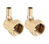 TA-VIGOR 2 codos de latón para manguera, 8 mm de púas x G1/2 hembra, adaptador de conector de tubo de 90 grados para agua, combustible y aire
