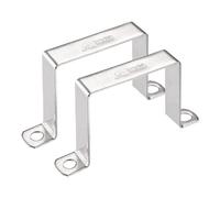 TA-VIGOR 2 soportes de conector en forma de U, soporte de acero inoxidable de 80 mm x 80 mm, abrazadera de tubo de acero inoxidable, abrazaderas de conducto resistentes para puerta, soporte de barra