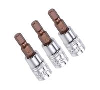TA-VIGOR 3 llaves hexagonales de 1/4 pulgadas x llave Allen H5 (5 mm), brocas de acero S2 de alta calidad, broca hexagonal con 38 mm de longitud para llave de trinquete, llave dinamométrica, barra