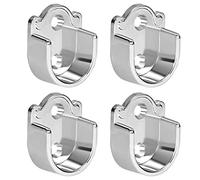 TA-VIGOR 4 soportes para barra de armario de armario, aleación de zinc en forma de U, para barra de cortina de ducha, soporte de brida, soporte de barra de 19 mm de diámetro