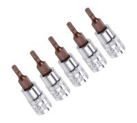 TA-VIGOR 5 llaves hexagonales de 1/4 pulgadas x llave Allen H3 (3 mm), brocas de acero S2 de alta calidad, broca hexagonal con 38 mm de longitud para llave de trinquete, llave dinamométrica, barra