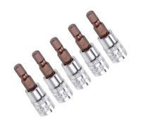 TA-VIGOR 5 llaves hexagonales de 1/4 pulgadas x llave Allen H5 (5 mm), brocas de acero S2 de alta calidad, broca hexagonal con 38 mm de longitud para llave de trinquete, llave dinamométrica, barra