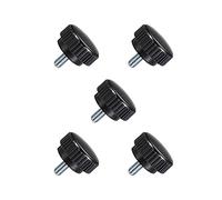 TA-VIGOR 5 pomos de sujeción moleteados de rosca macho M8 x 15 mm, tornillo de acero al carbono con pomos de plástico termoestable