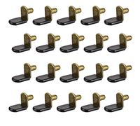 TA-VIGOR Clavijas de soporte de estante en forma de L de 6 mm, 20 piezas de soporte de metal con agujero para armario, muebles, estante de armario con funda de goma