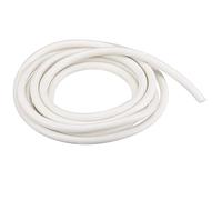 TA-VIGOR Tira de sellado de espuma de silicona de 6 mm de diámetro x 4 m de largo, tira redonda de esponja sólida de goma blanca para juntas de bricolaje, tubos de espuma, manualidades
