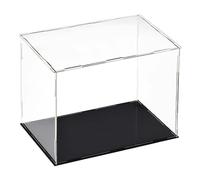 TA-VIGOR Vitrina acrílica transparente, 30 x 20 x 25 cm, caja organizadora para encimera, soporte organizador a prueba de polvo con base negra para figuras de acción, juguetes, coleccionables,