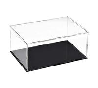 TA-VIGOR Vitrina acrílica transparente 30x20x15 cm, caja organizadora para encimera, soporte a prueba de polvo con base negra para figuras de acción, juguetes, coleccionables