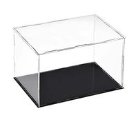 TA-VIGOR Vitrina transparente de acrílico, 30 x 20 x 20 cm, ensamblable, organizador cúbico, soporte, protección contra el polvo, vitrina con base negra para figuras de acción, juguetes, artículos de