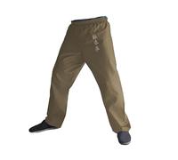 TA0 Kung Fu Pantalones Kimono de artes marciales para hombres y mujeres, pantalones Wing Chun 100% algodón, Wing Chun Beige, XL