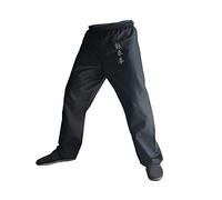 TA0 Pantalones de Kung Fu Pantalón negro para artes marciales Kimono para hombres y mujeres 100% Algodón (Wing Chun, Negro, Talla xxl)