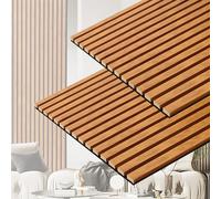 Taaizau Paneles acústicos de pared 3D con acabado en madera, paquete de 2 paneles insonorizantes para estudio, oficina, salón, dormitorio y decoración de interiores (nogal natural, 122cm x 60cm)